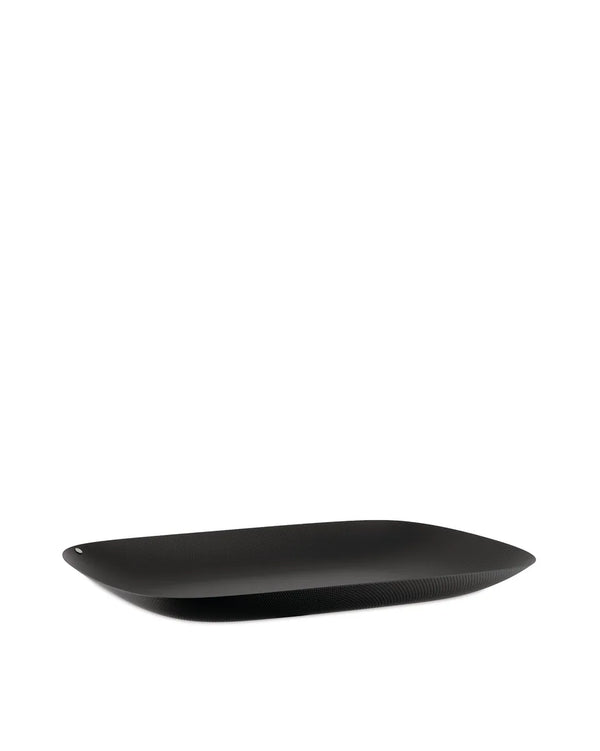 Alessi — Moiré MW70 BT | Vassoio in acciaio nero con decoro a rilievo — Alessi