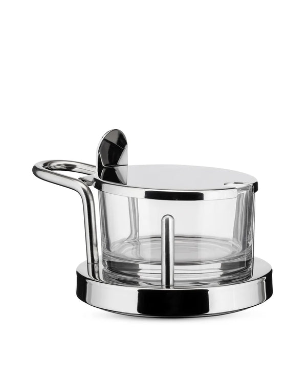 Alessi — 5071 | Formaggiera Sottsass acciaio e cristallo — Alessi