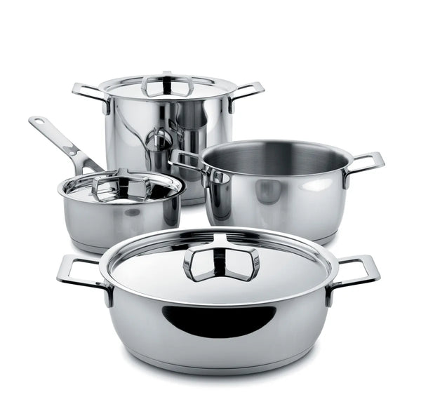 Alessi — Pots&Pans AJM100S7 | Set pentole Jasper Morrison in acciaio 1 — Alessi