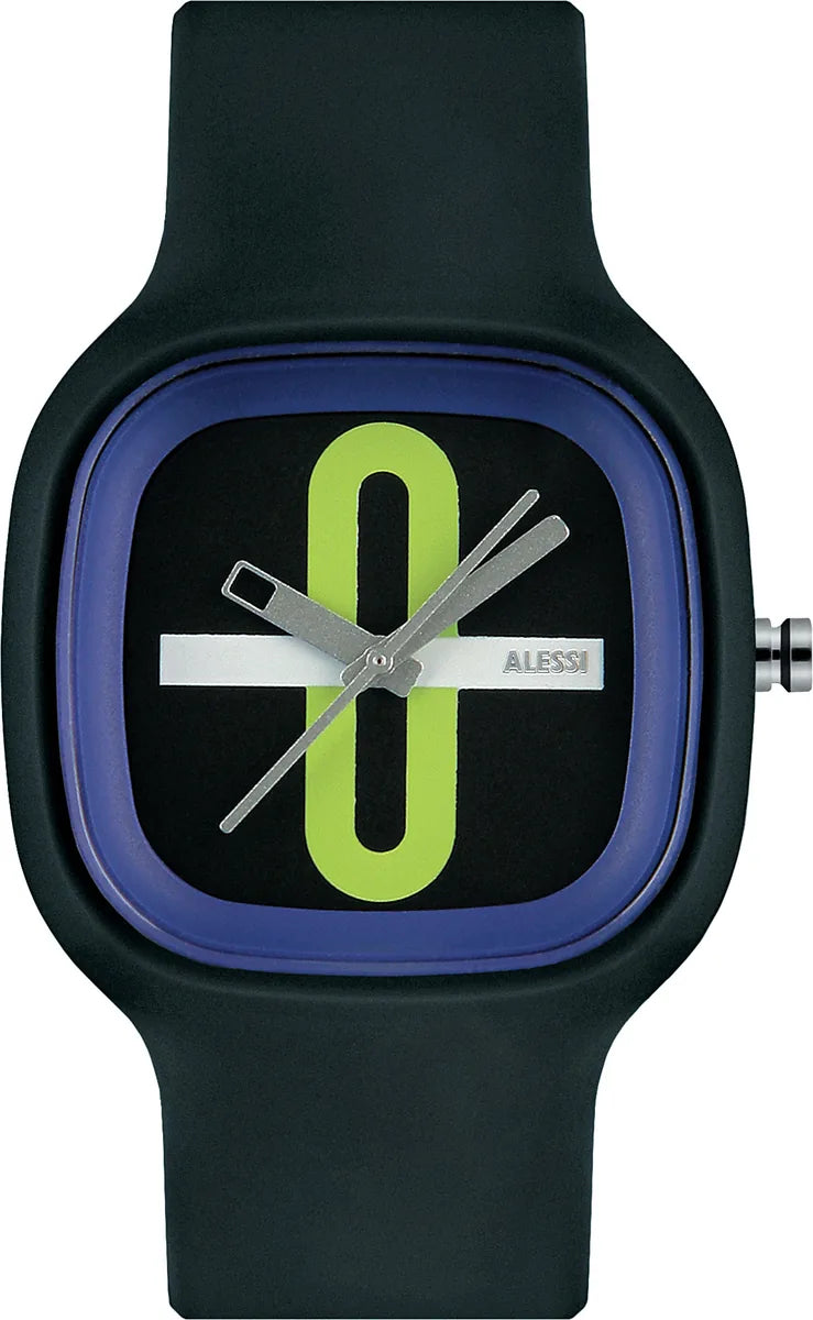 Alessi — Kaj AL10020 | Orologio da polso in poliuretano nero — design italiano Alessi