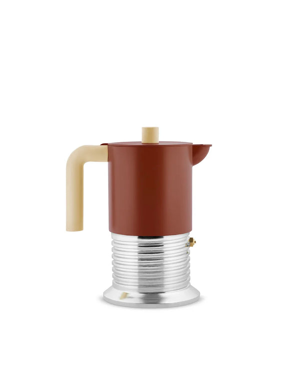 Alessi — Vite PM01/6 BR | Caffettiera espresso in alluminio marrone — Alessi