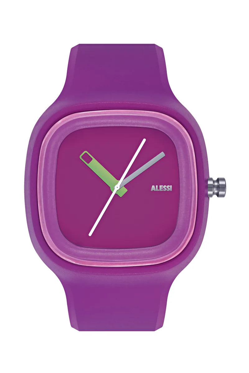 Alessi — Kaj AL10015 | Orologio da polso in poliuretano viola — design italiano Alessi