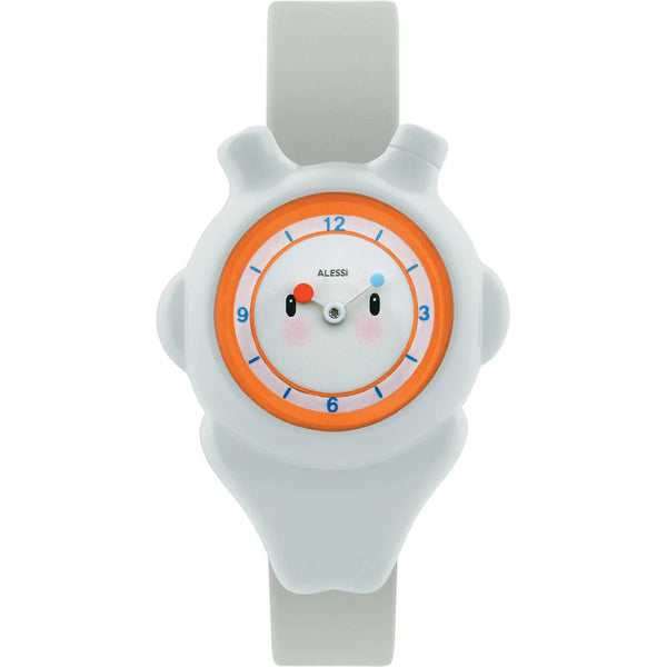 Alessi — Space-bimba AL23001 | Orologio da polso in poliuretano bianco — Alessi