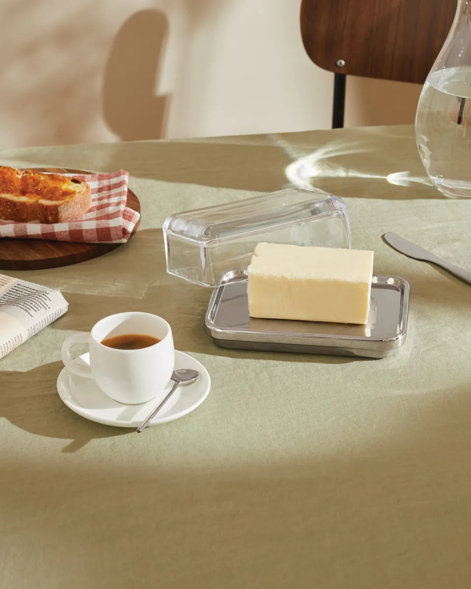 Alessi — ES03 | Burriera Sottsass in acciaio e vetro — dettaglio
