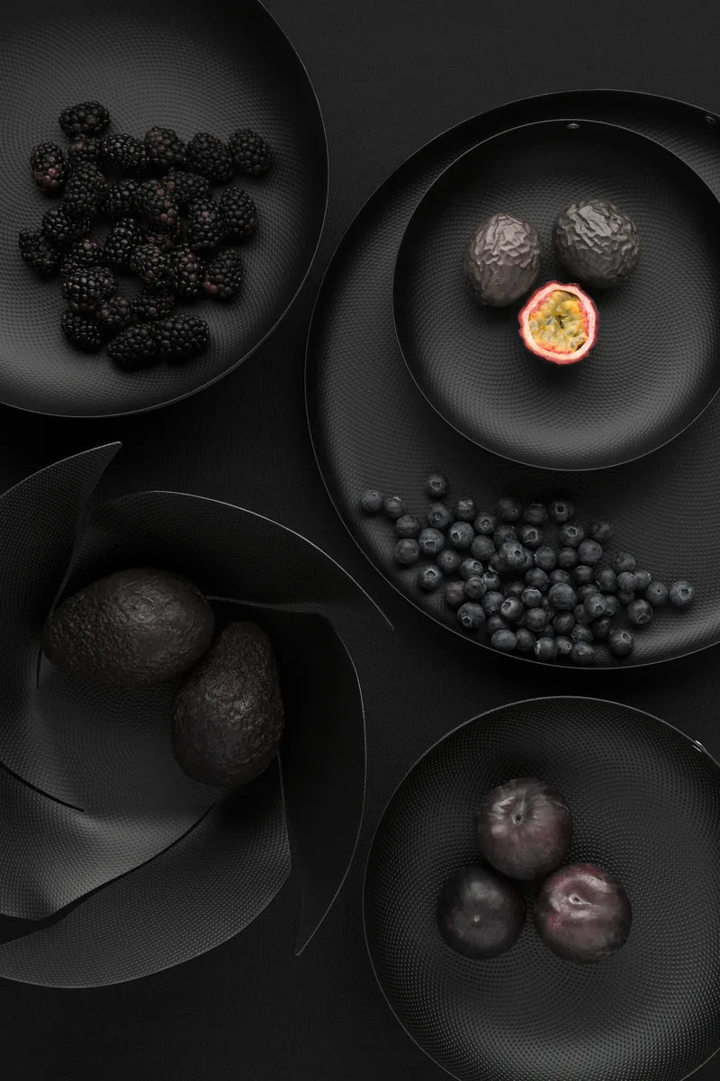 Alessi — JM17/29 BT | Cestino rotondo nero Jasper Morrison — vista laterale