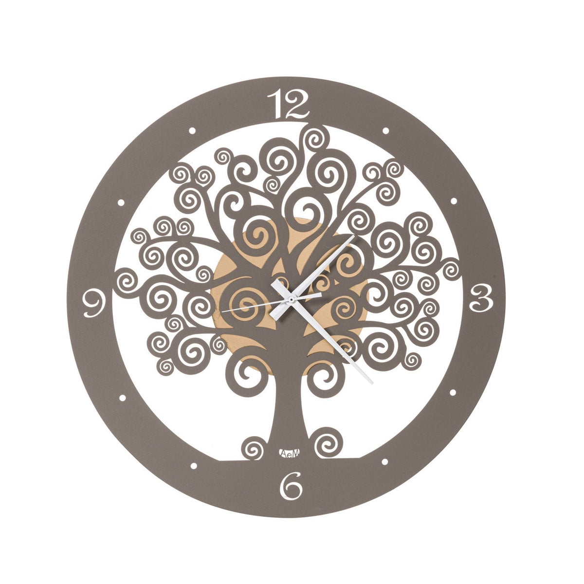 Arti & Mestieri orologio da parete Albero della Vita piccolo oro laccato e fango in ferro battuto