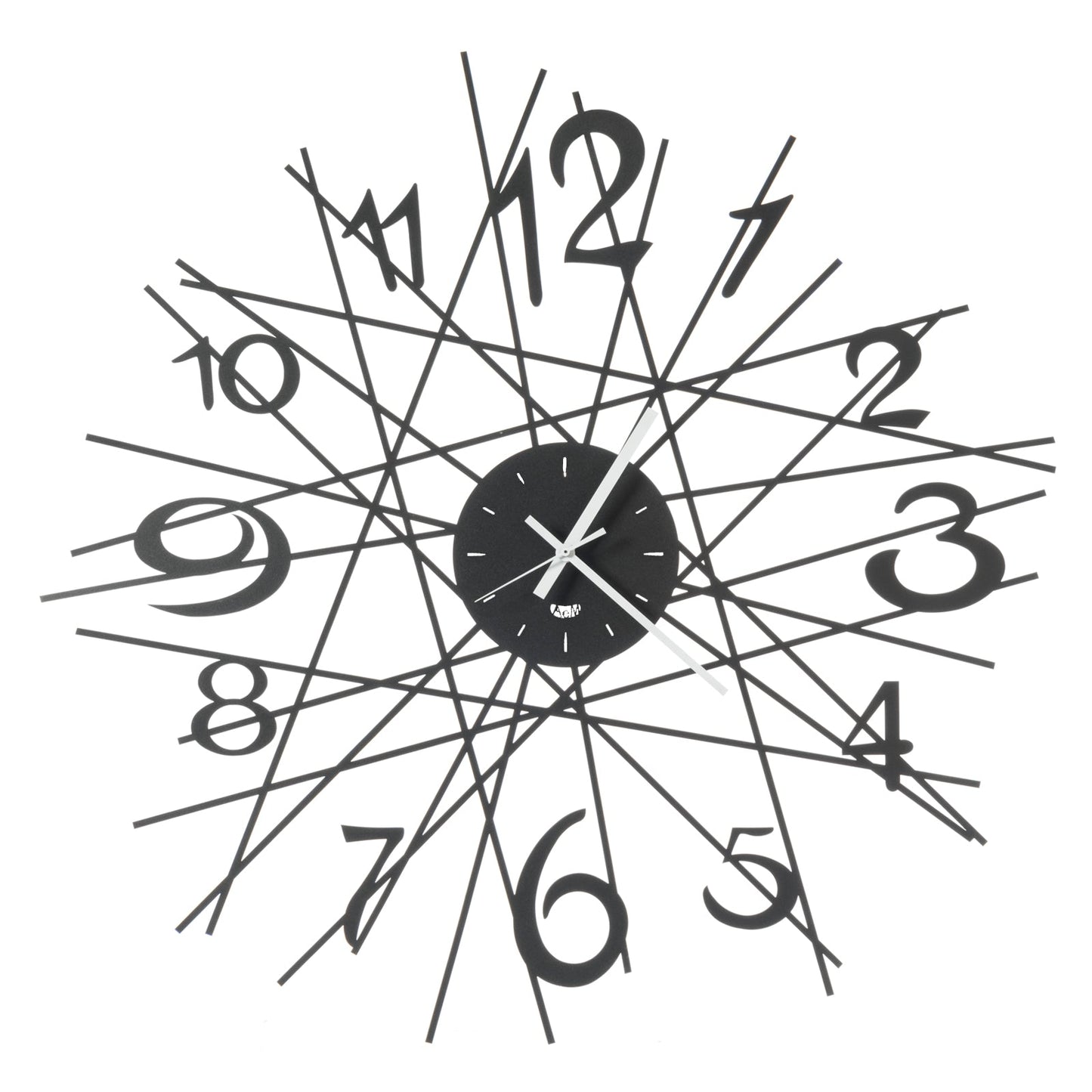 Arti & Mestieri orologio da parete Zig Zag nero ferro lavorato artigianalmente diametro 70 cm