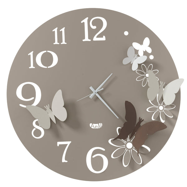 Arti & Mestieri - Orologio da parete particolare Butterfly Flowers grande — Arti & Mestieri