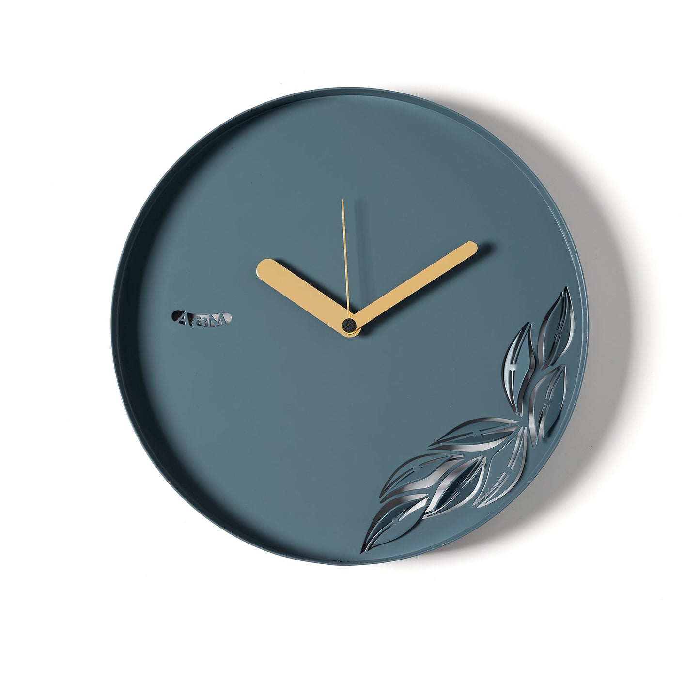 Arti & Mestieri Orologio Alba color petrolio in ferro lavorato artigianalmente con decoro a ramo traforato