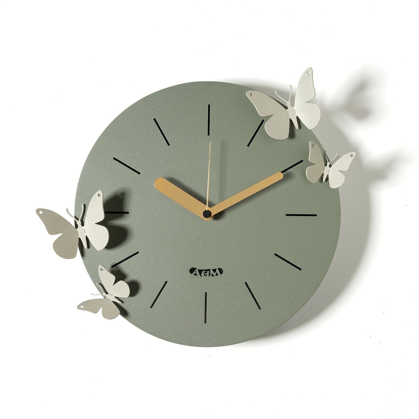 Arti & Mestieri Orologio Battito d'Ali giada avorio ferro con farfalle magnetiche decorative