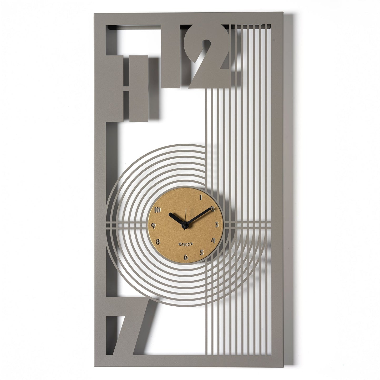 Arti & Mestieri orologio da parete Gropius fango e oro laccato in ferro lavorato artigianalmente