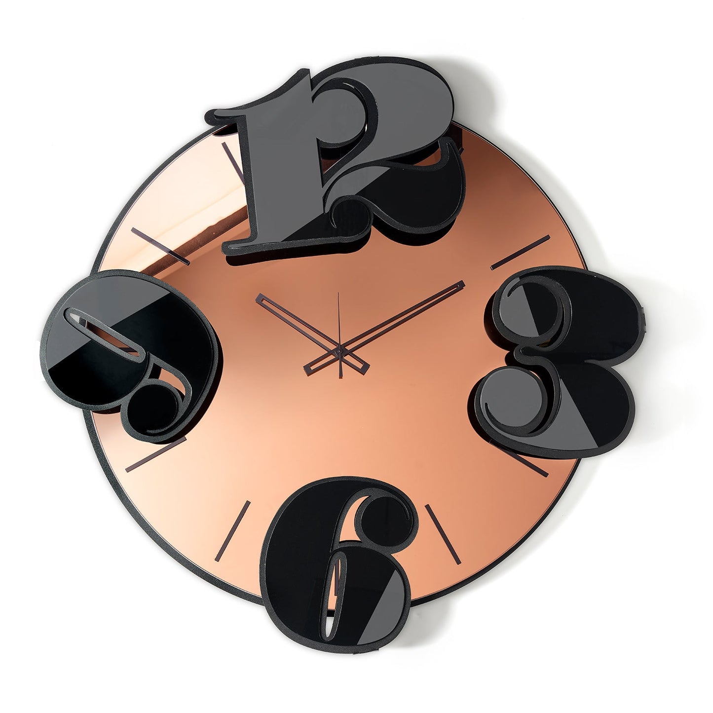 Arti & Mestieri orologio da parete Benguiat nero e Crystal Luxe rosa in ferro e vetro specchiato
