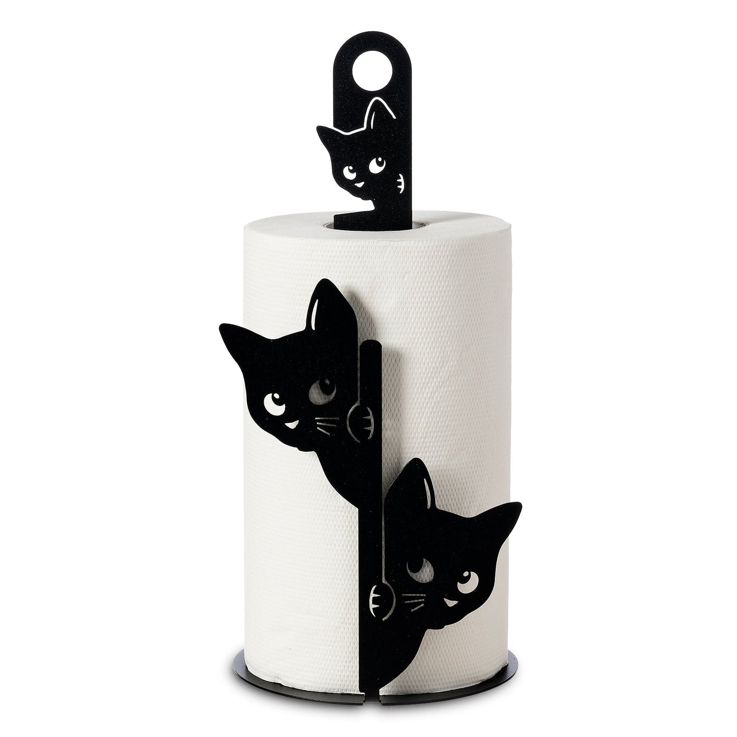 Arti & Mestieri Porta Rotoli Silvestro nero ferro battuto artigianale - ⌀15x33h cm