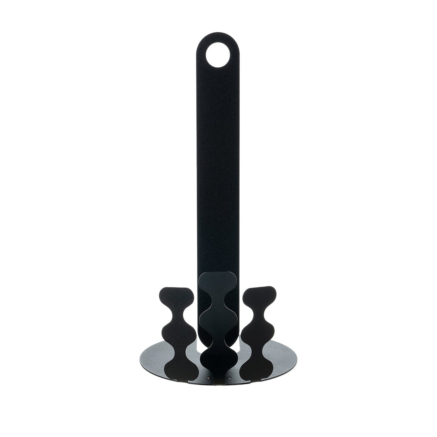 Arti & Mestieri porta rotolo cucina Nori colore nero in ferro artigianale - ∅15x30 cm