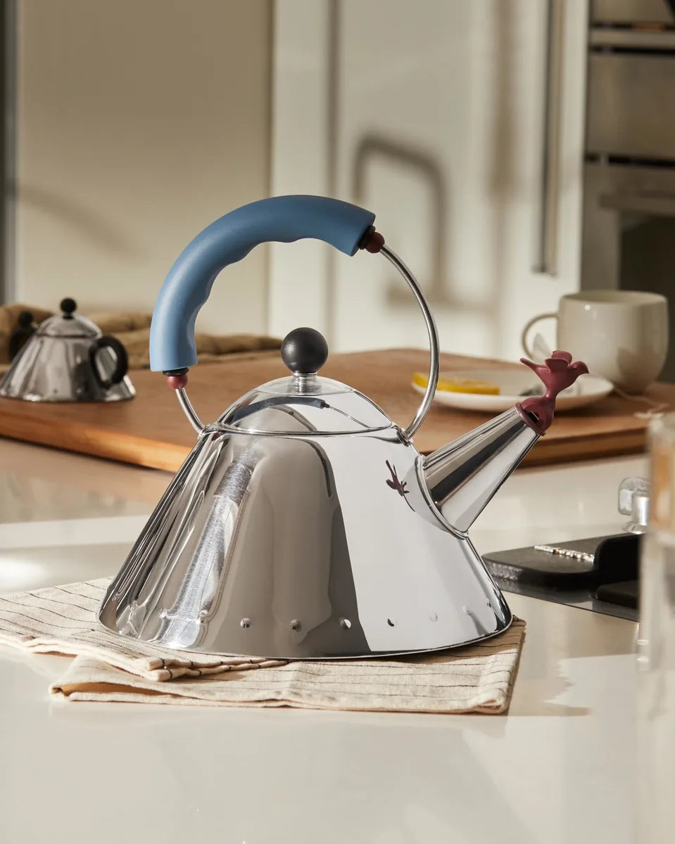 Alessi — 9093 9093/1 LAZ | Bollitore Graves con fischietto azzurro