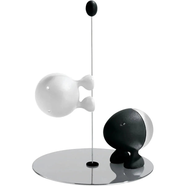Alessi — Lilliput ASG02 BW | Set sale e pepe in resina e acciaio — Alessi