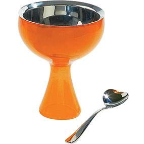Alessi - Set Coppa Gelato e Cucchiaino "Big Love" in Acciaio Inox
