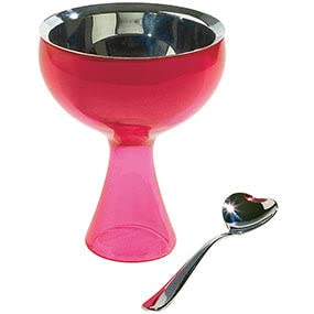Alessi - Set Coppa Gelato e Cucchiaino "Big Love" in Acciaio Inox
