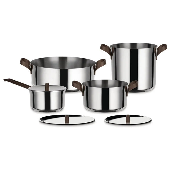 Alessi — Edo PU100S7 | Set pentole Urquiola in acciaio 18/10 — Alessi