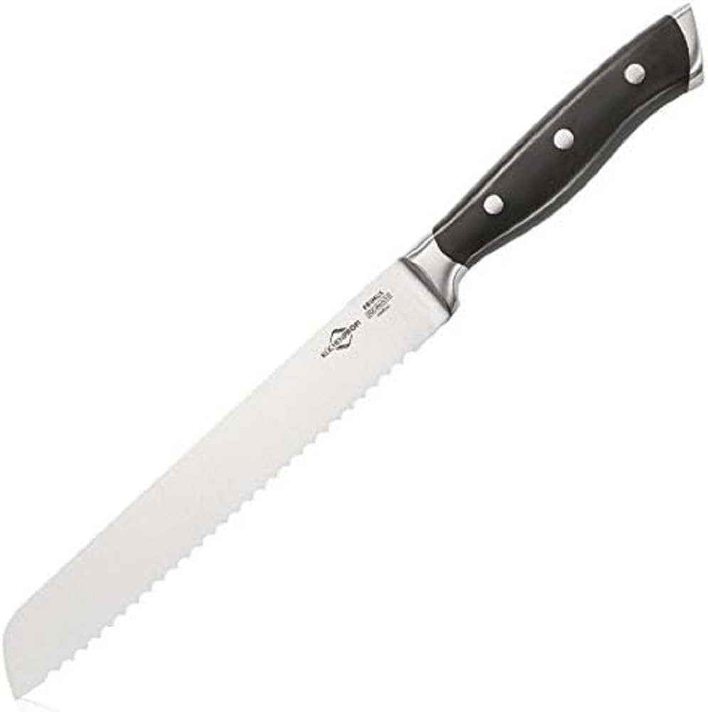 Küchenprofi - Coltello da Pane "Primus" 20cm in Acciaio Inox temprato ondulato, manico ergonomico in plastica