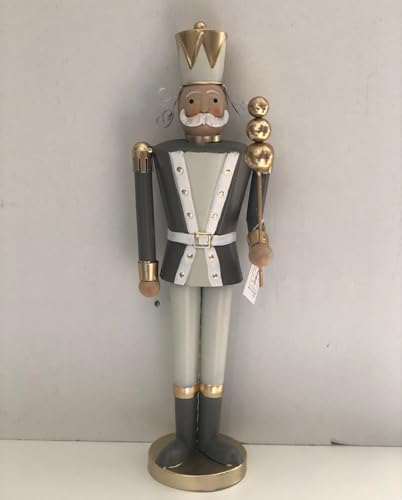 Generic Nutcracker h 42 cm in metal grey and gold color