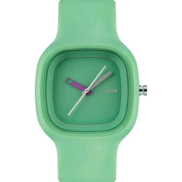 Alessi — Kaj AL10024 | Orologio da polso in poliuretano verde menta — Alessi
