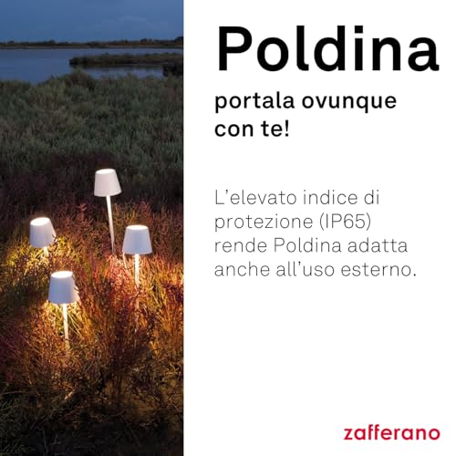 Zafferano - Lampada da Tavolo "Poldina Pro" 38cm Bianco