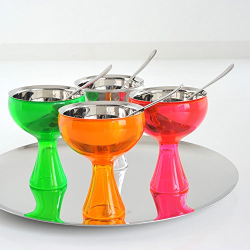 Alessi - Set Coppa Gelato e Cucchiaino "Big Love" in Acciaio Inox