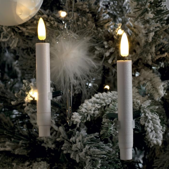 Mascagni - Set 10 Candele per Albero di Natale LED 13cm Bianco
