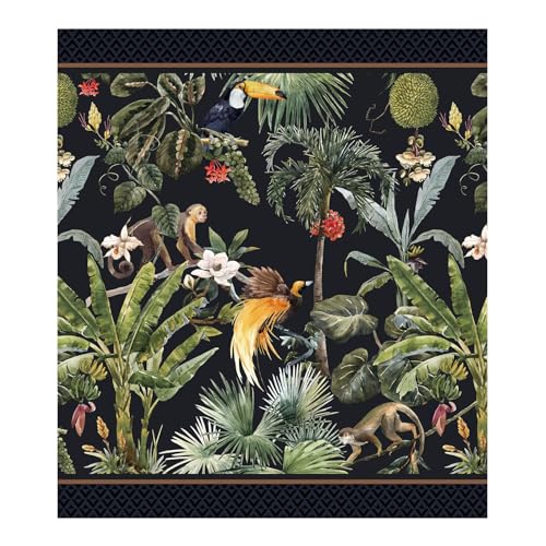 Plaid générique doux en velours Jungle cm 150x180 fabriqué en Italie
