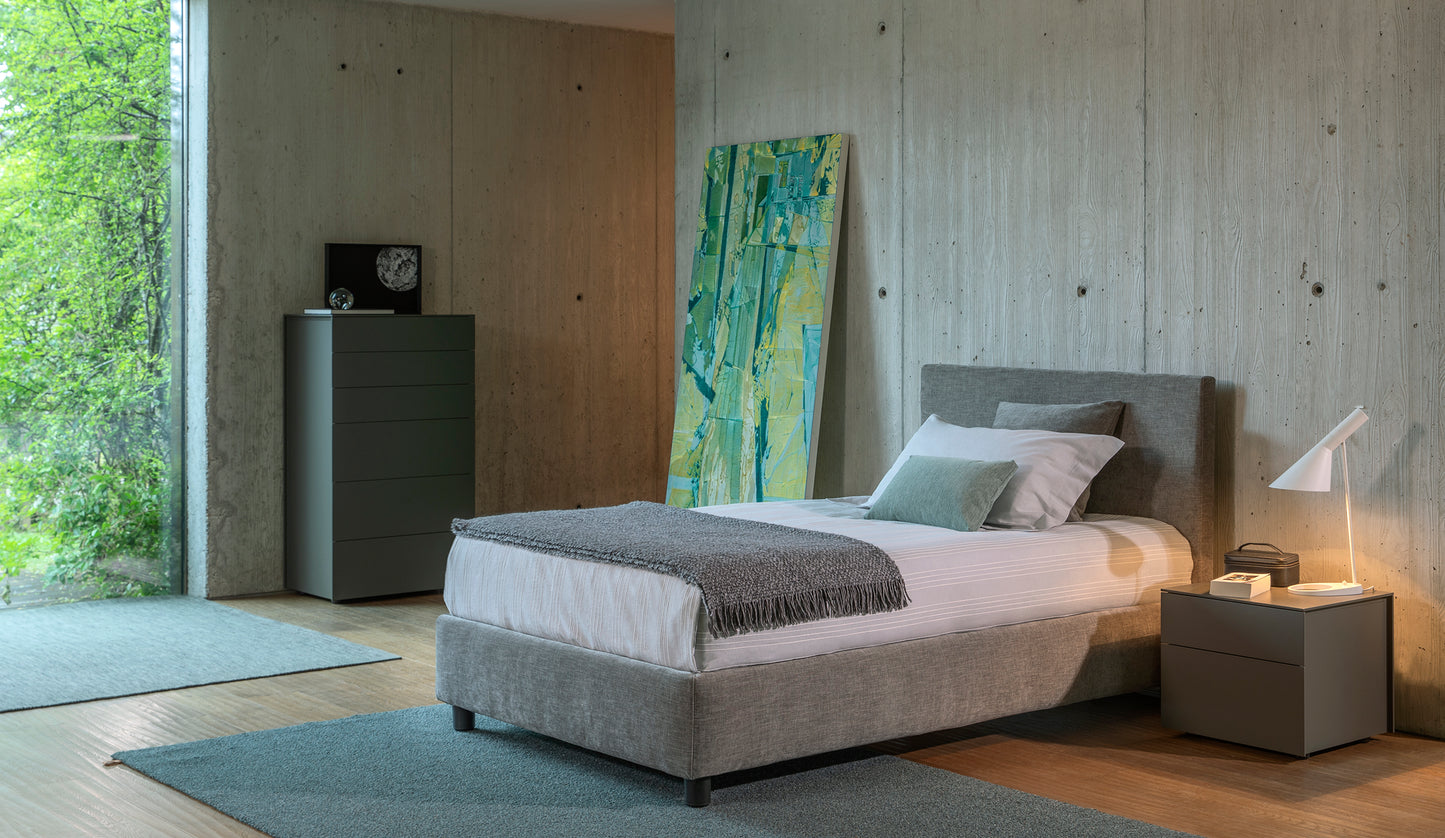 Flou Notturno 2 Singolo letto singolo design tessuto pelle