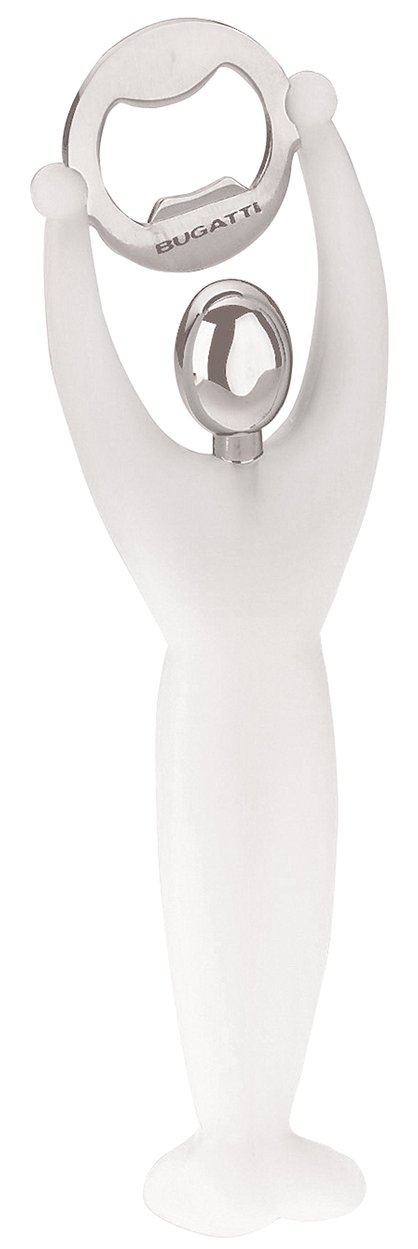 Bugatti - Gym Apribottiglie Bianco in ABS e Acciaio