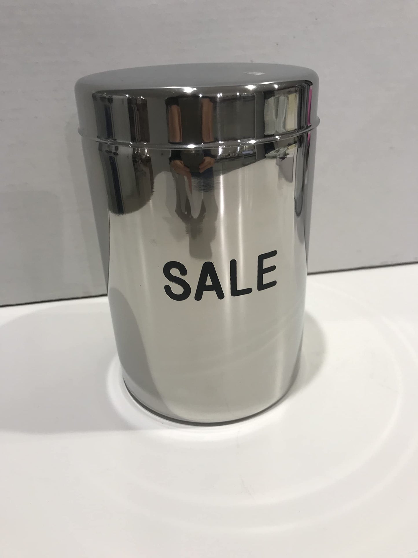 Bocal Viceversa en acier – Sans inscription ou pour le sel, hauteur 15 cm, diamètre 10 cm