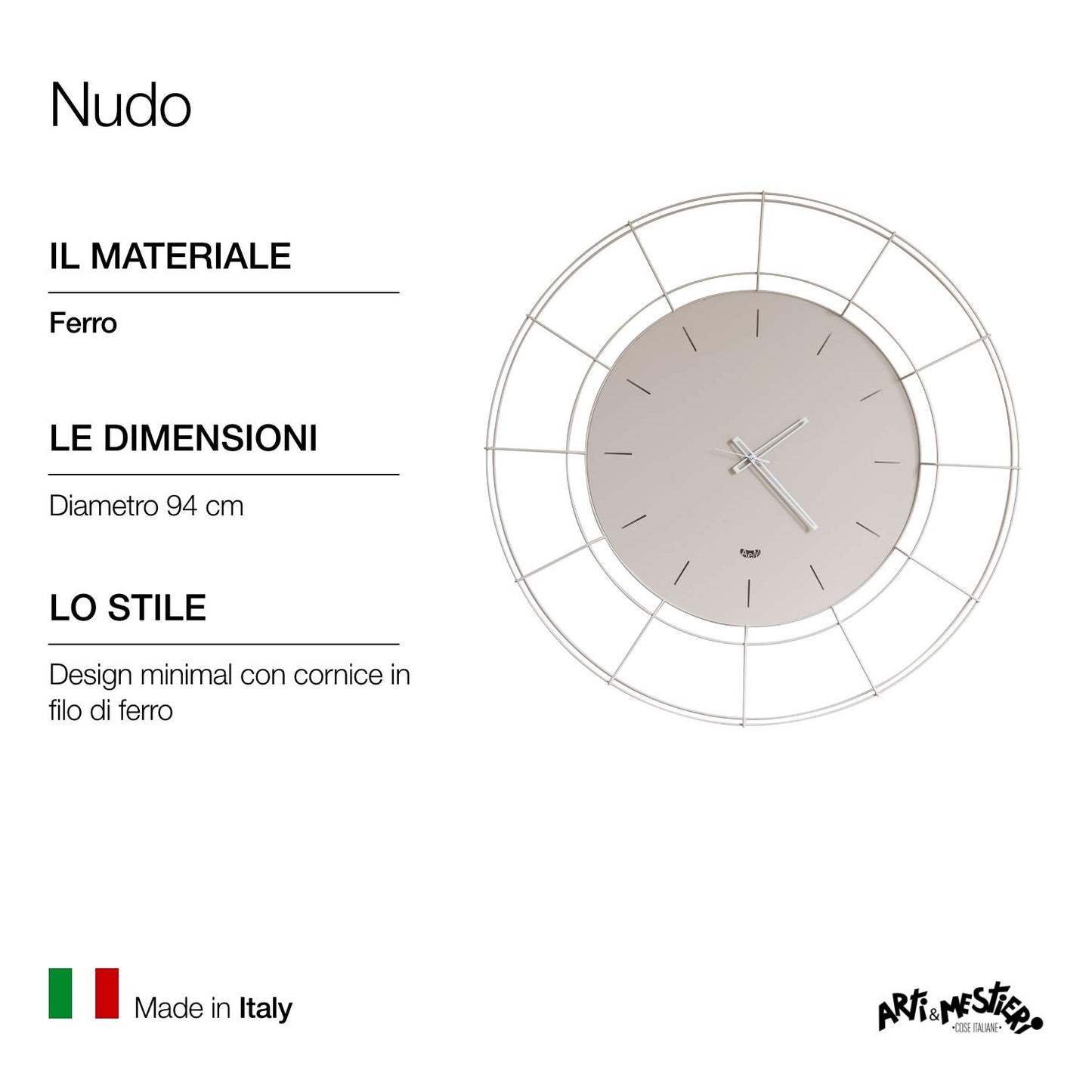 Arti & Mestieri - Orologio da Parete 94cm