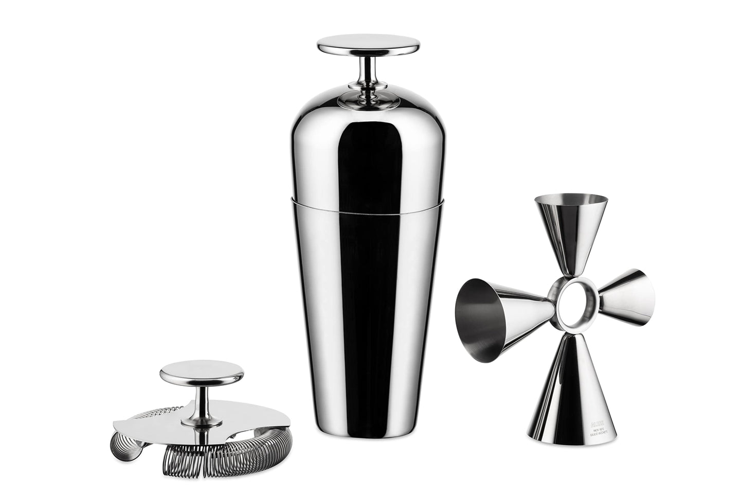 Alessi - Set Cocktail con Shaker "Parisienne" in Acciaio Inox
