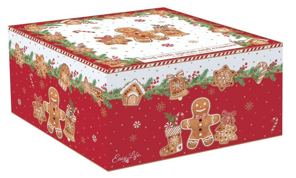 Easy Life - Coffret Tasse avec Sous-Verre et Cuillère Noël