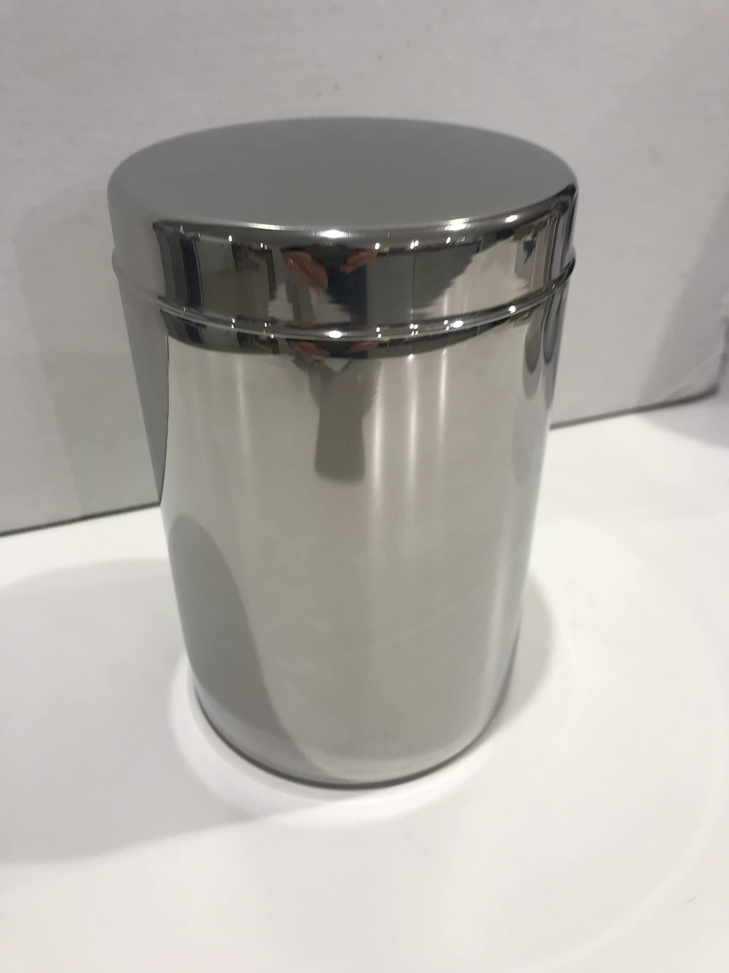 Bocal Viceversa en acier – Sans inscription ou pour le sel, hauteur 15 cm, diamètre 10 cm