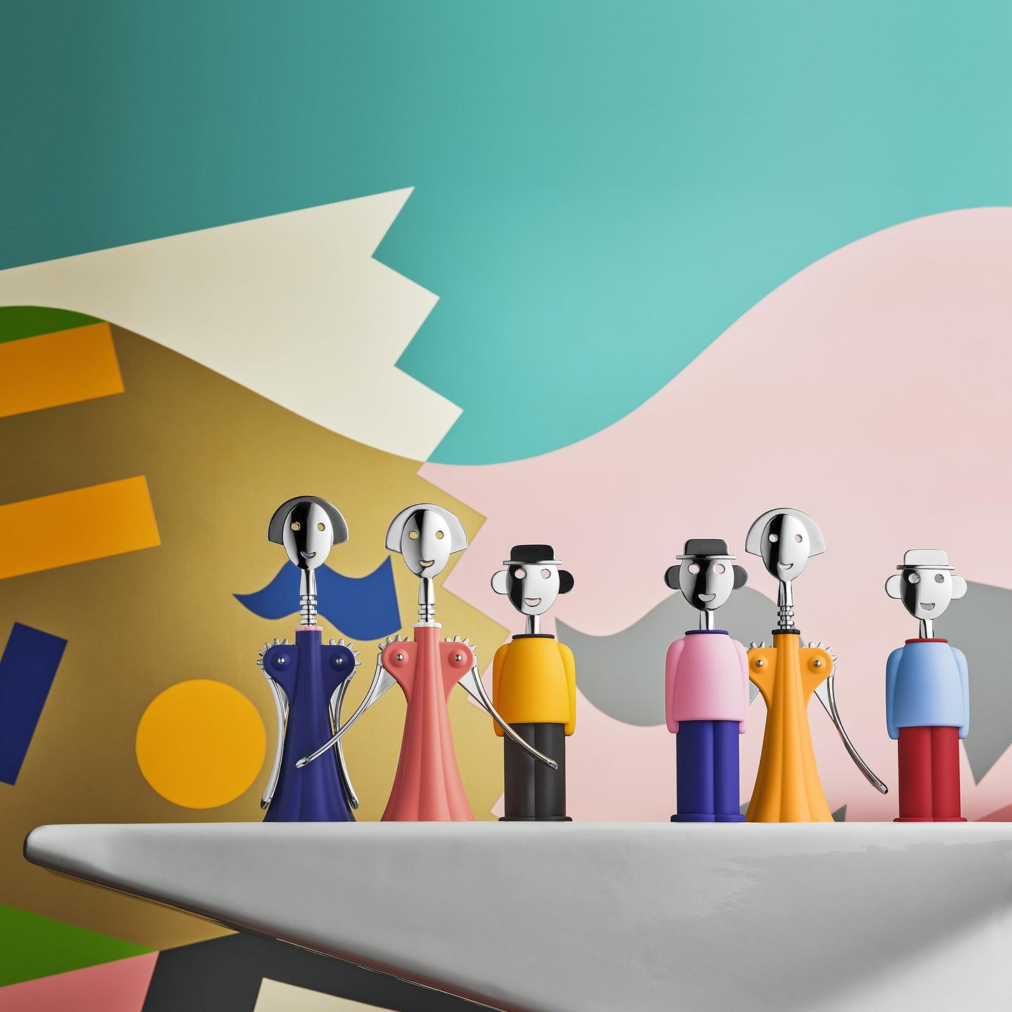 Alessi - Tire-bouchon en résine « Alessandro M » rose