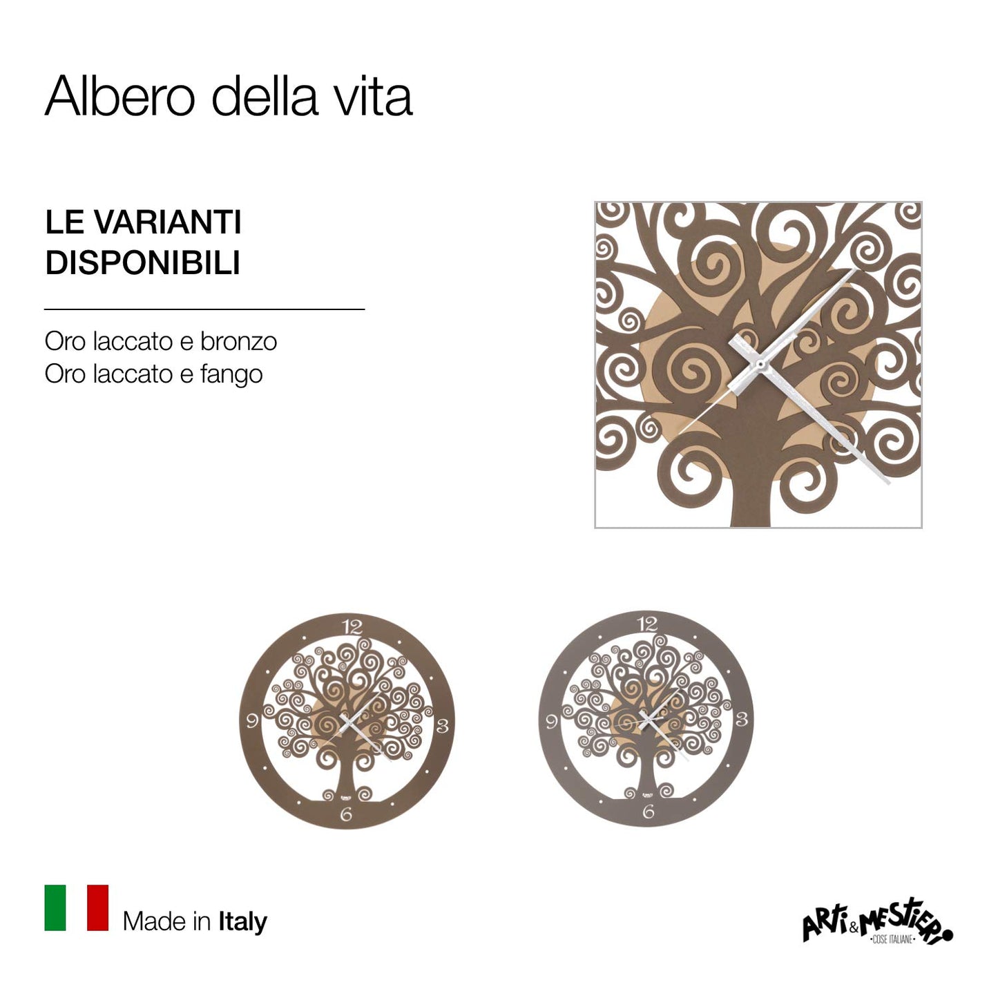 Arti & Mestieri - Orologio da Parete "Albero della Vita" 55cm