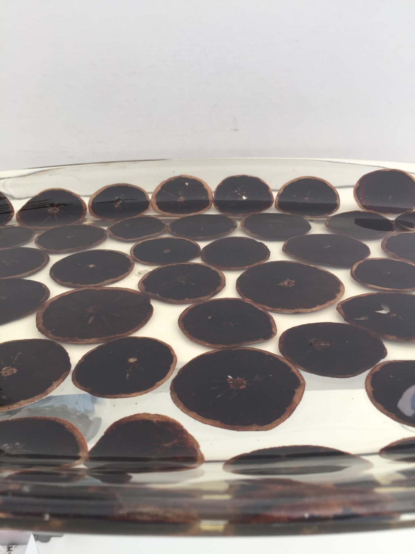 Centre de table ovale générique cm 63x cm 39x cm 5 en résine avec oranges séchées à l'intérieur