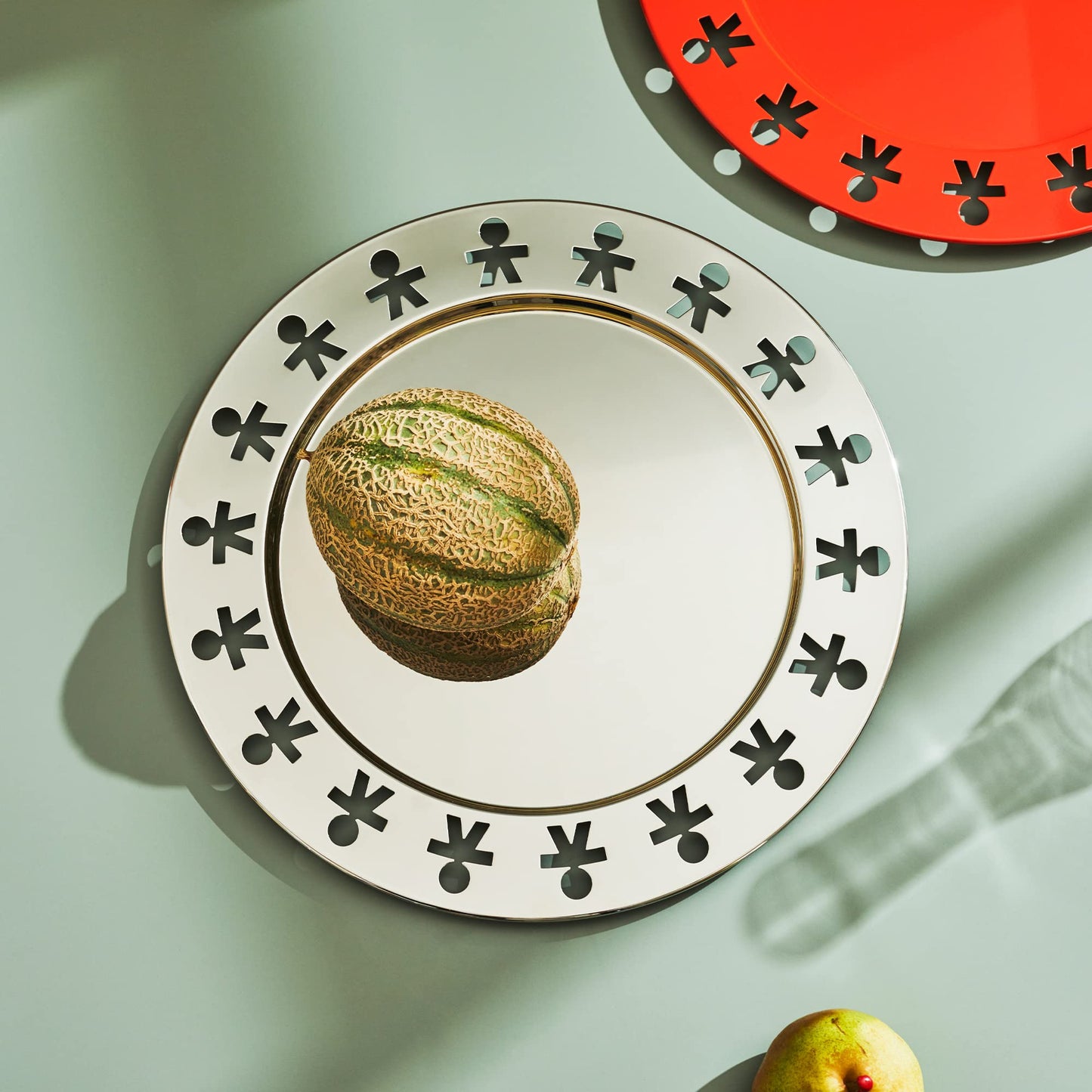 Alessi - Vassoio Rotondo con Bordo Traforato "Girotondo" in Acciaio Inox