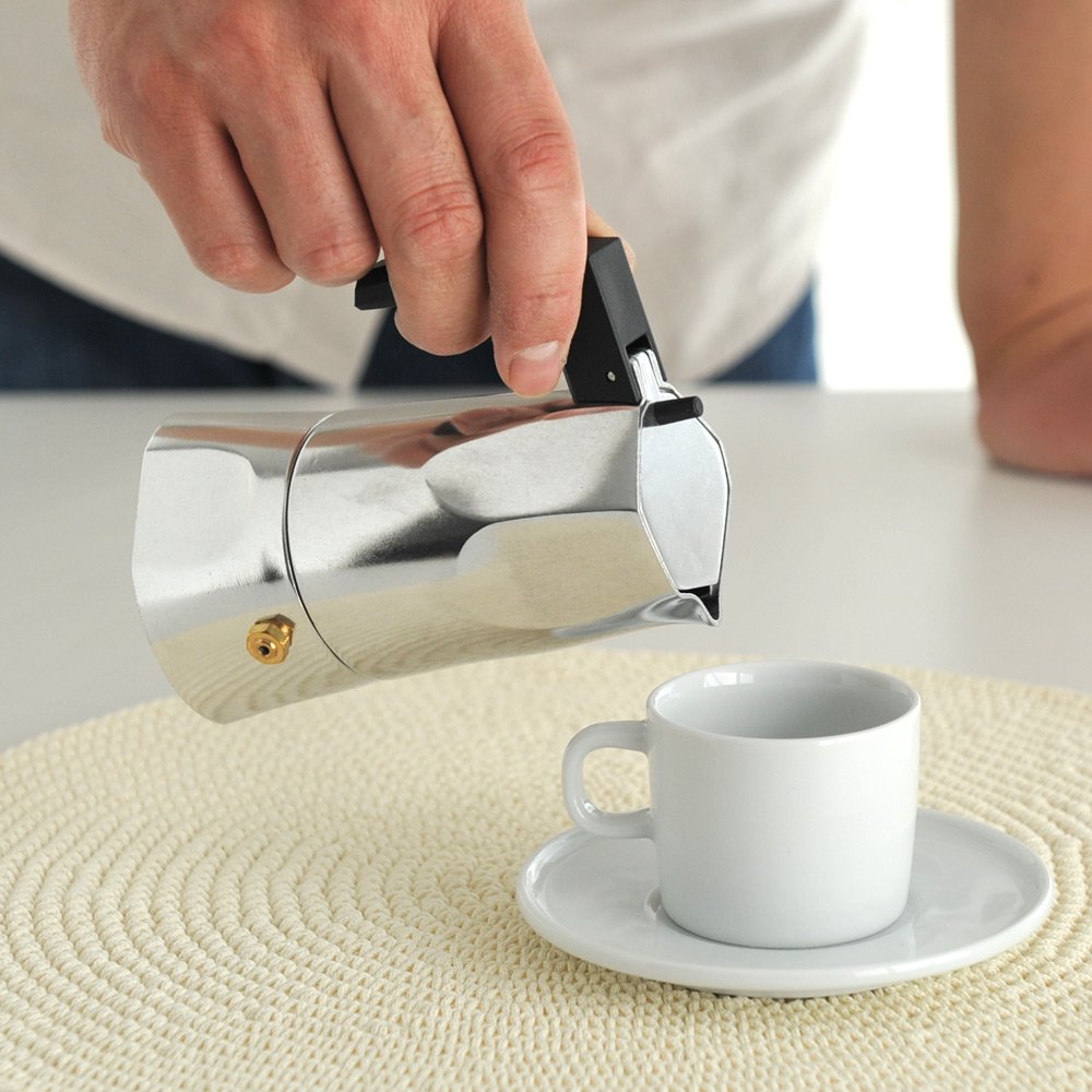 Alessi - Caffettiera Espresso 1 Tazza "Ossidiana" in Fusione di Alluminio