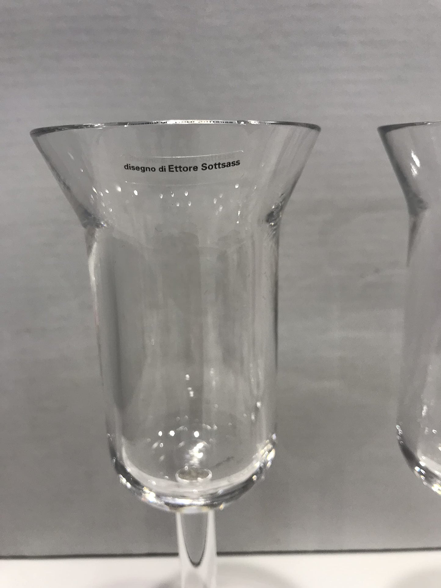 Arnolfo di Cambio - Coppia Bicchieri in Cristallo Flute/Amaro Design di Ettore Sottsass