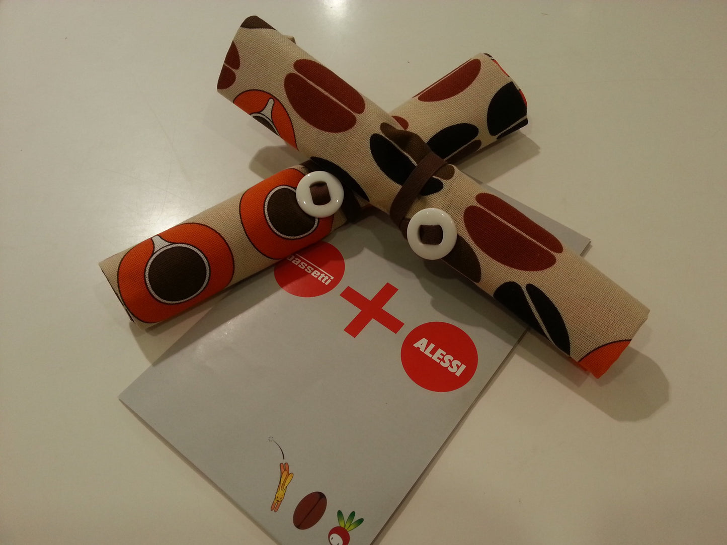 Alessi - Set of 2 Napkins "Bassetti" Coffee