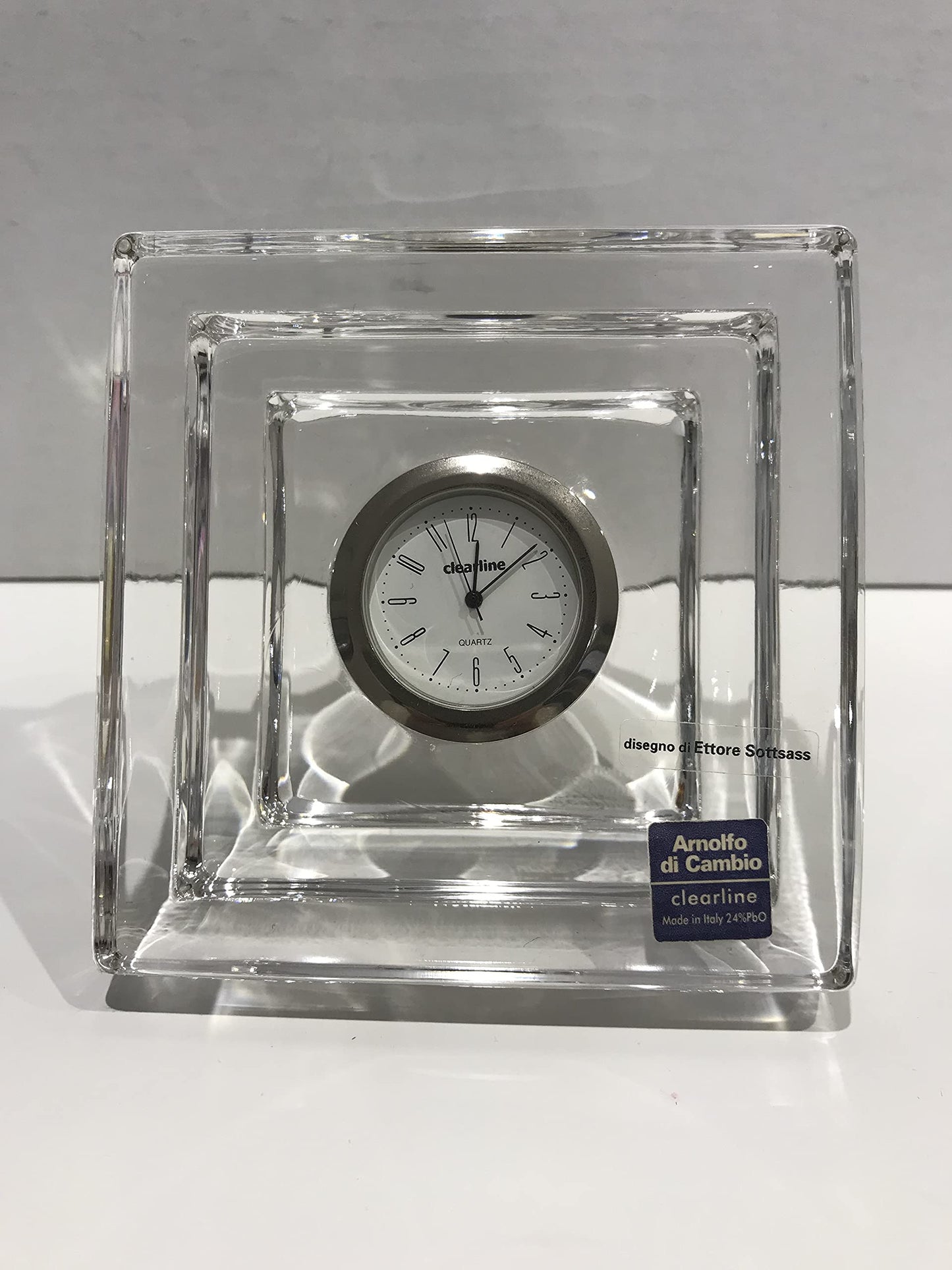 Arnolfo Di Cambio - Horloge en cristal 10x10 par Ettore Sottsass