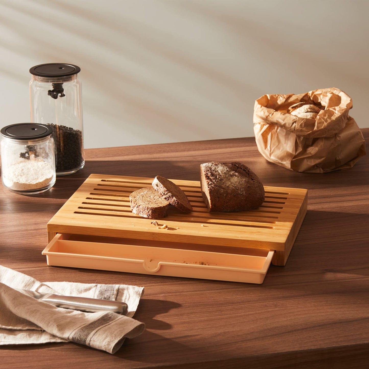 Alessi - Tagliere in Bamboo "Sbriciola" con Raccoglitore