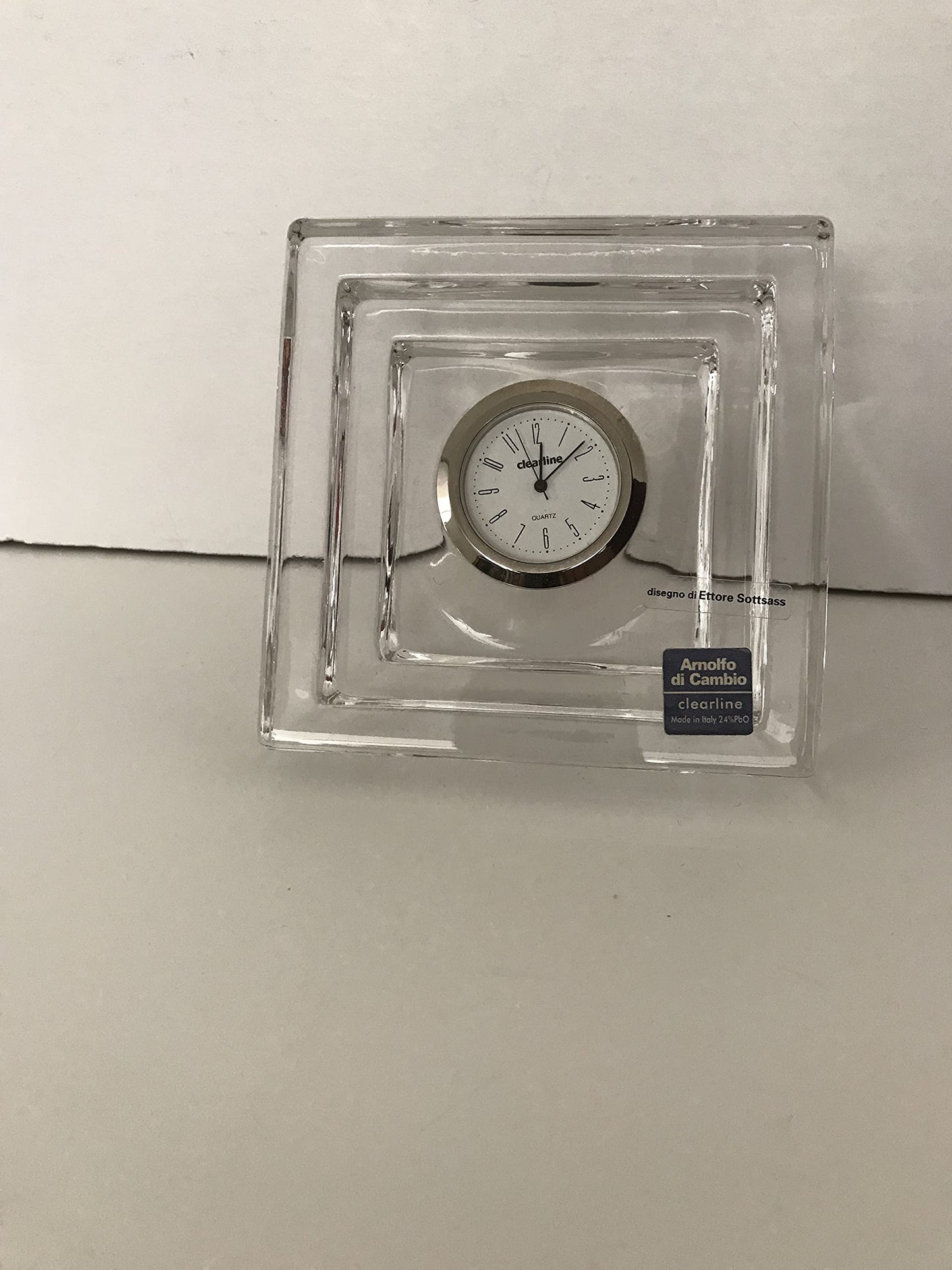Arnolfo Di Cambio - Horloge en cristal 10x10 par Ettore Sottsass