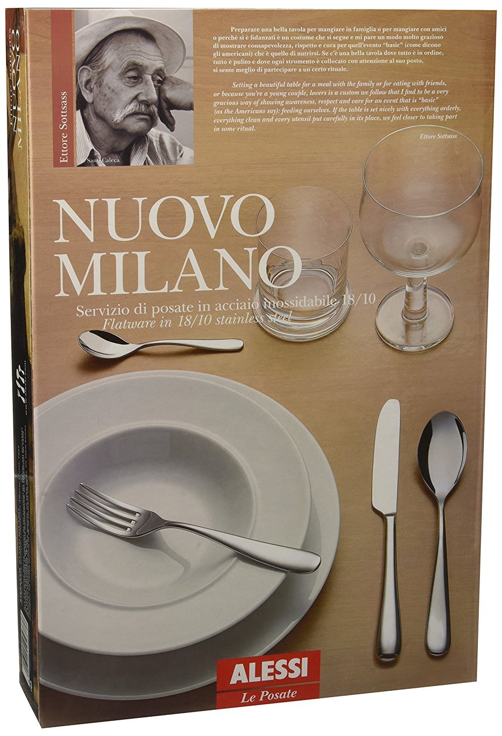 Alessi - Complete Cutlery Service 24 Pieces "Nuovo Milano" in Stainless Steel