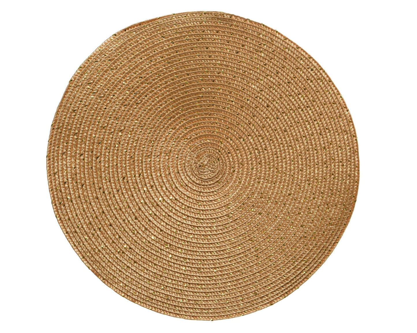 Set de table rond Kaemingk 38 cm en plastique, 1 pièce – Sets de table lavables – Sets de table réutilisables – Sets de table à manger – Doré