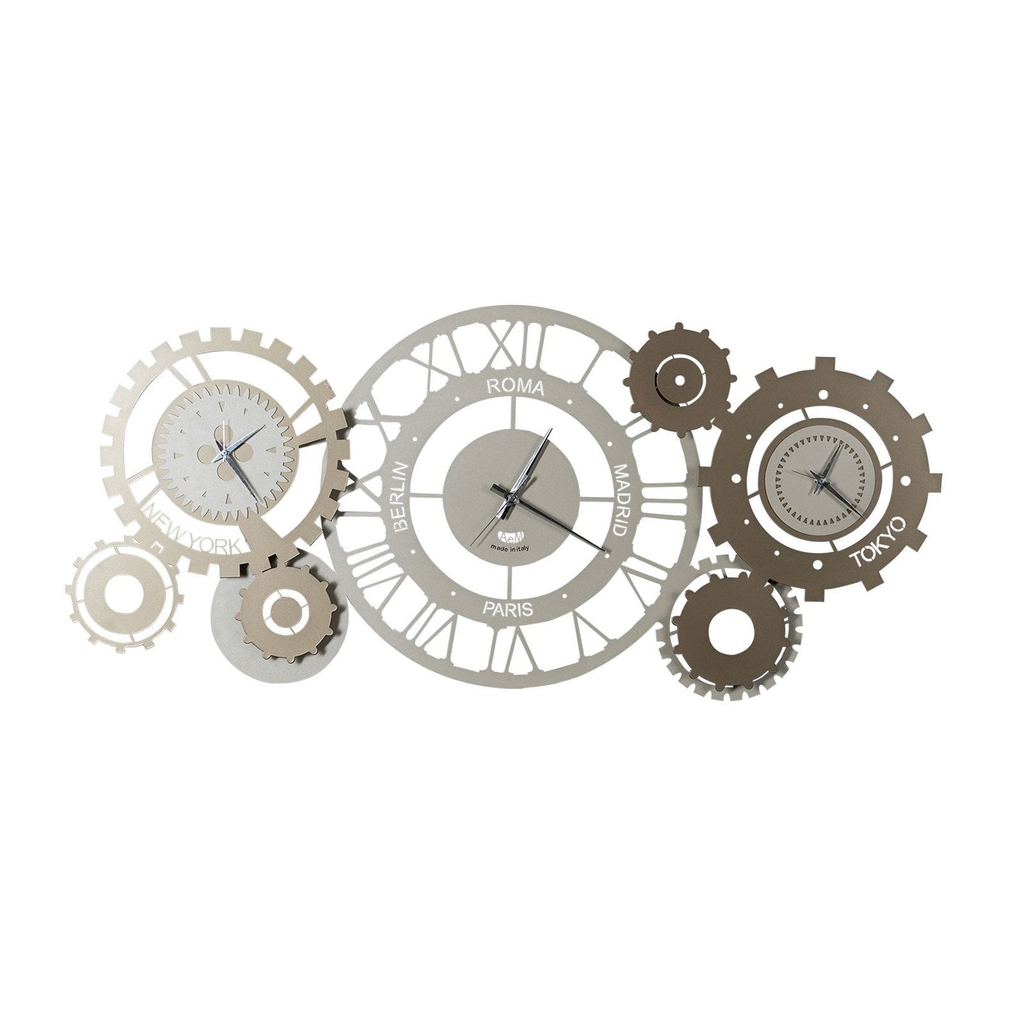 Arti & Mestieri orologio da parete Fuso Meccano colore sabbia e bronzo in ferro battuto artigianale